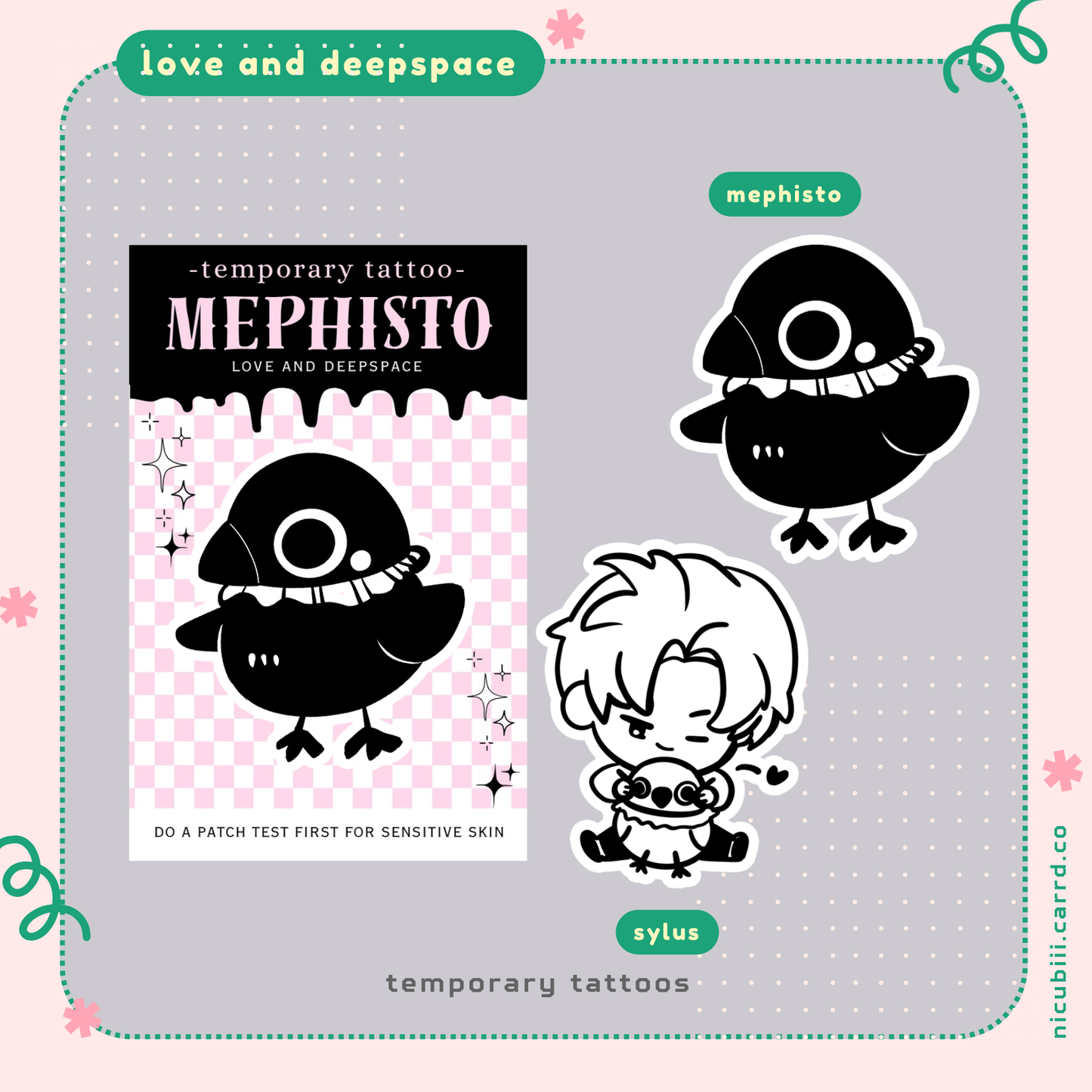 Sylus Mephisto Temporary Tattoo