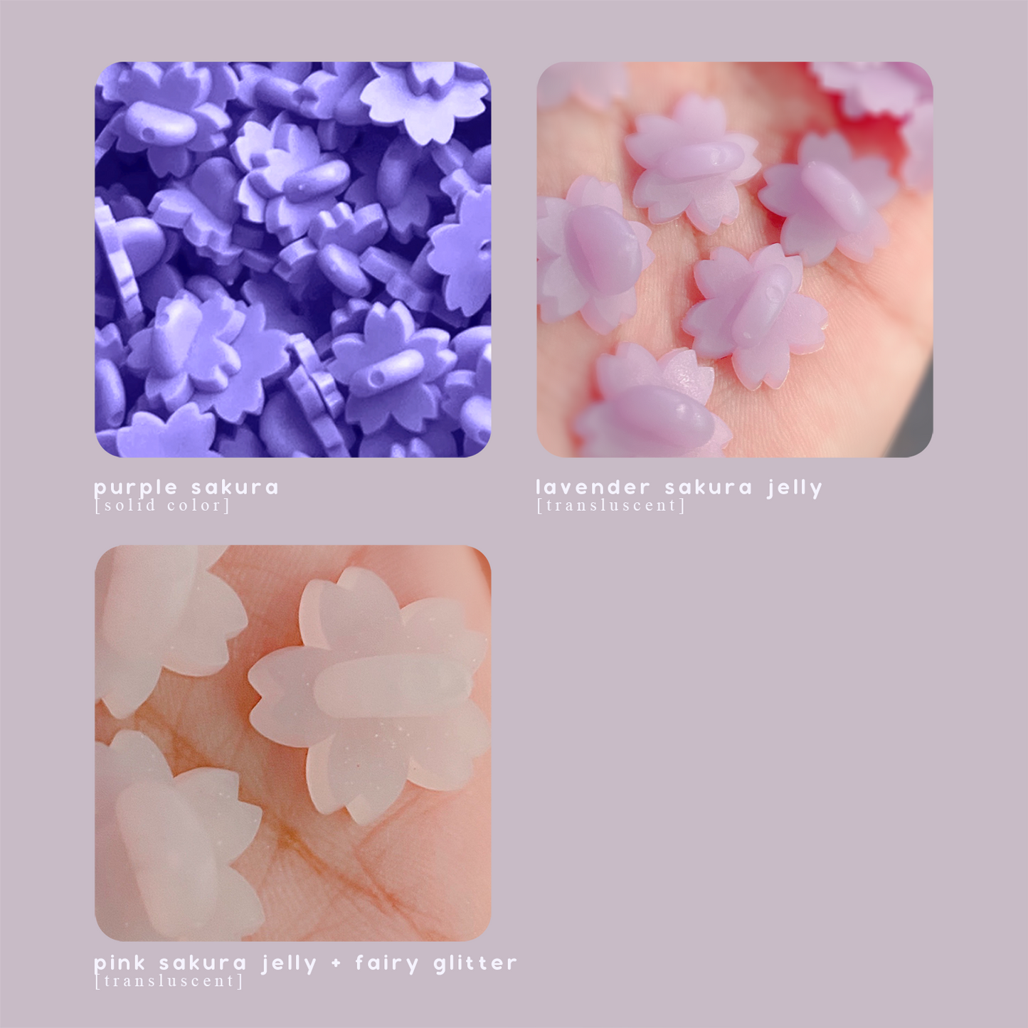 Sakura Jelly Rubber Pin Backs / Clutch