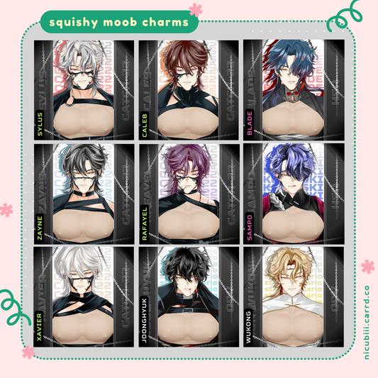 Acrylic Moob Charms with Silicon Chest