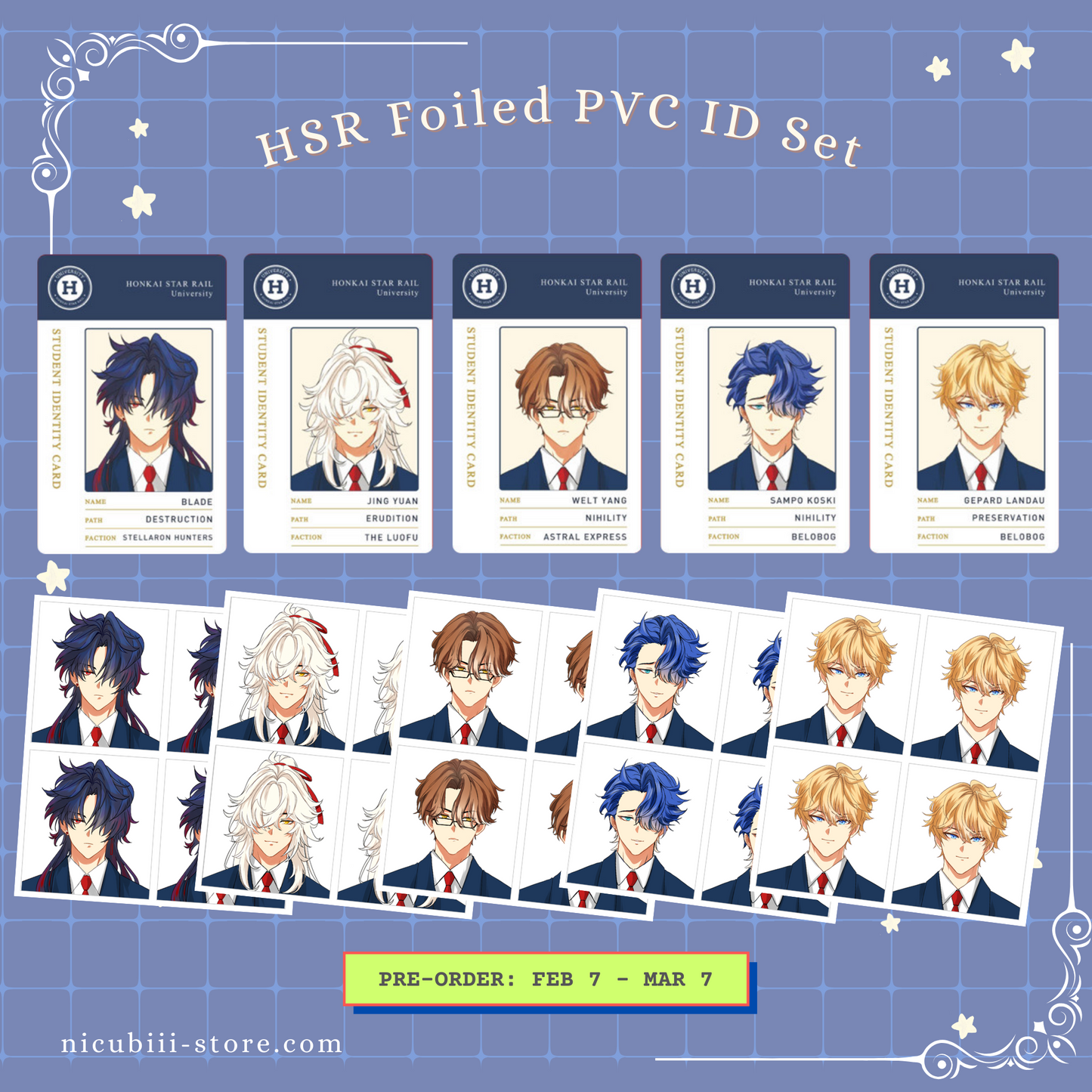 [Pre-order] HSR Gold Foil PVC IDs + Photo Set