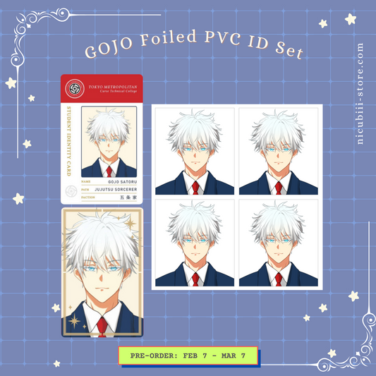 [Pre-order] Gojo Gold Foil PVC IDs + Photo Set