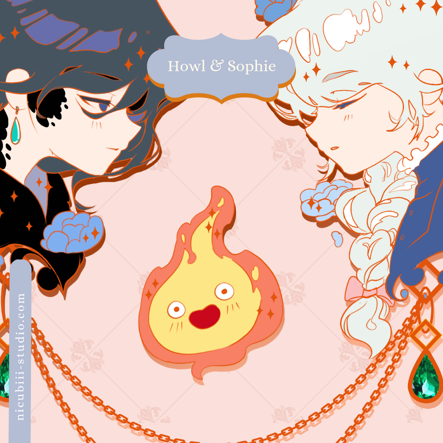 Howl & Sophie Linking Pins (Rosegold)