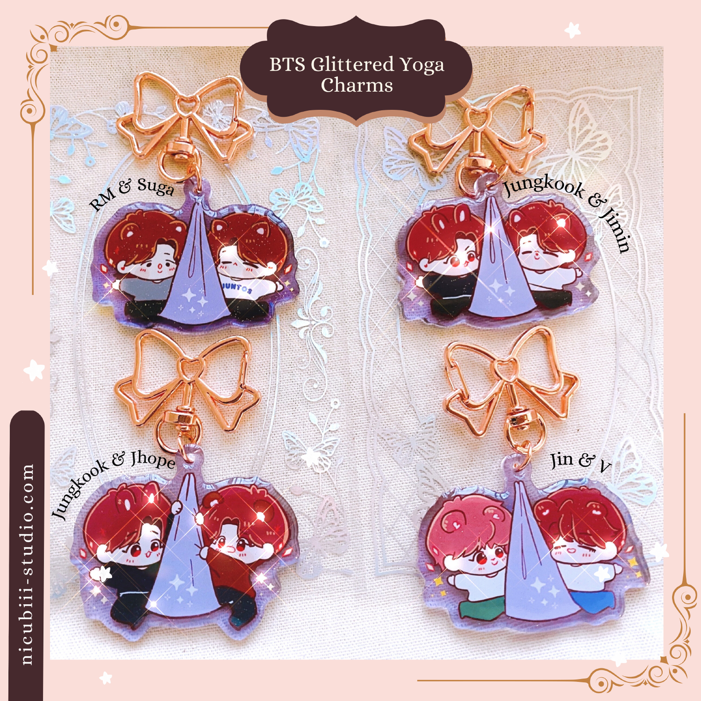 BTS Glitter Yoga Charms