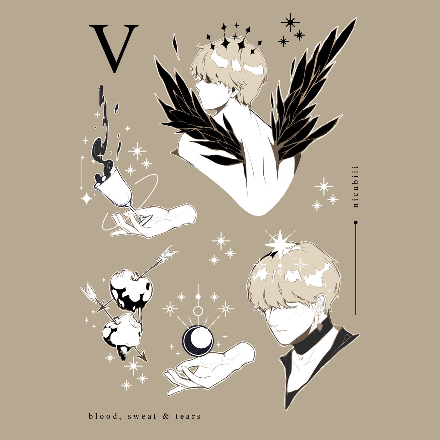 [Pre-order] V & Jimin Wings Vinyl Sticker Sheet