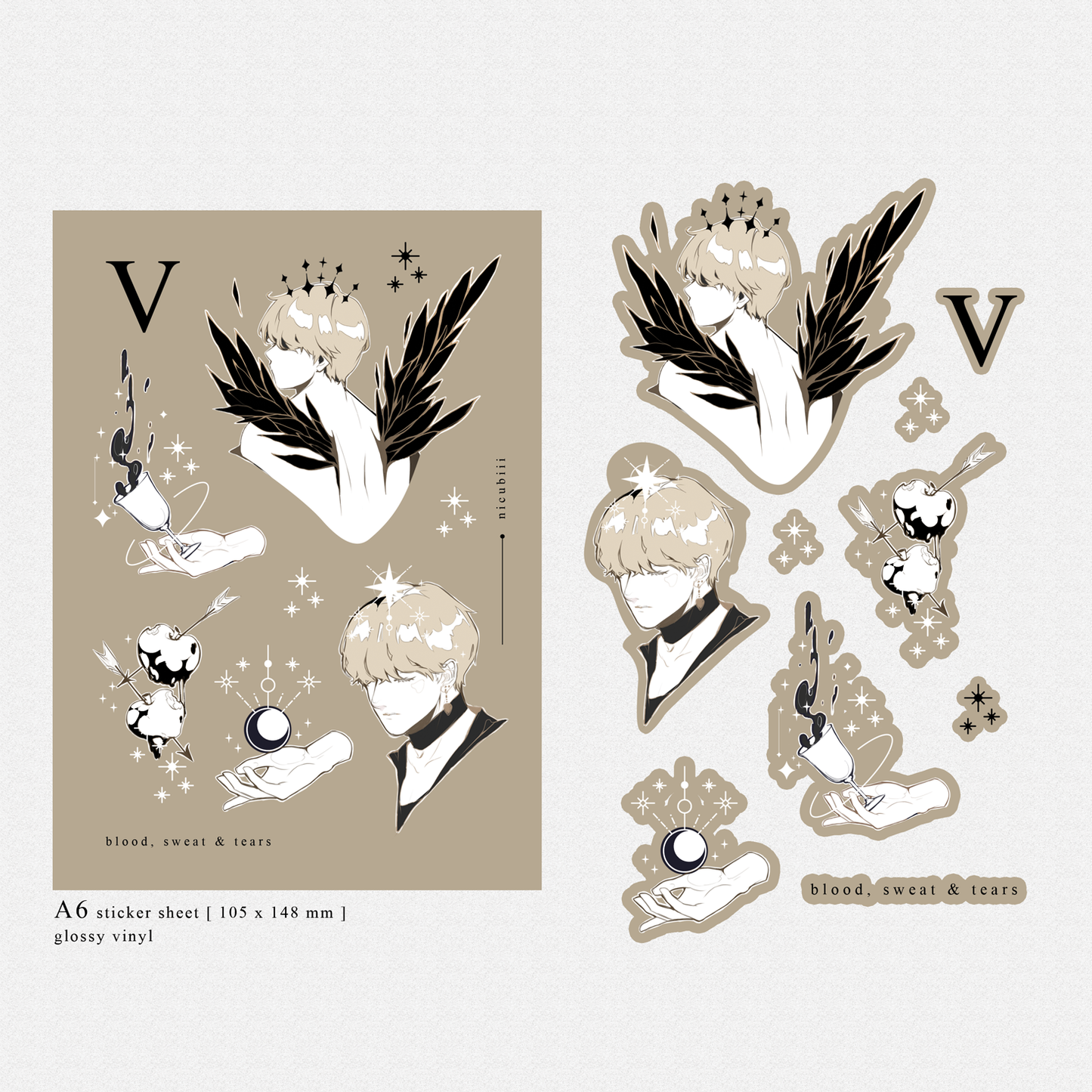 [Pre-order] V & Jimin Wings Vinyl Sticker Sheet