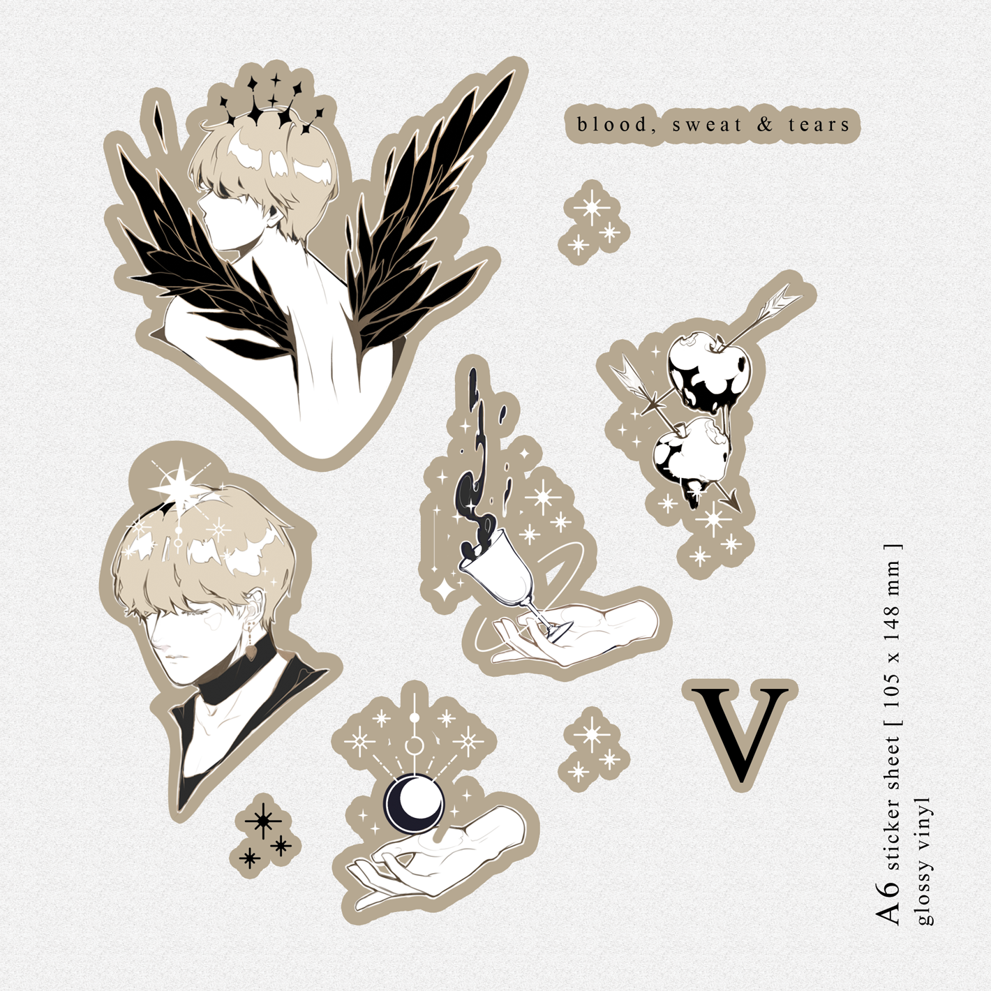 [Pre-order] V & Jimin Wings Vinyl Sticker Sheet