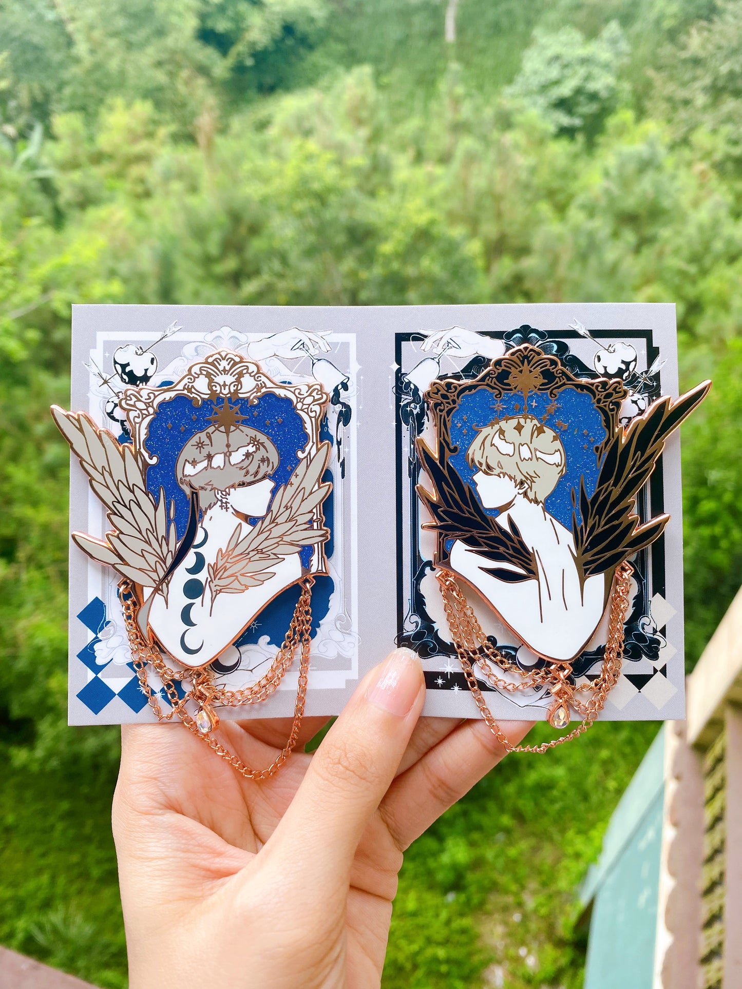 [ROSE GOLD] V & Jimin Celestial Wings Enamel Pins