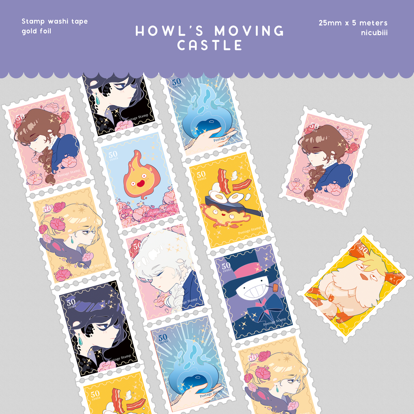 Howl's Moving Castle Stamp Washi Tape