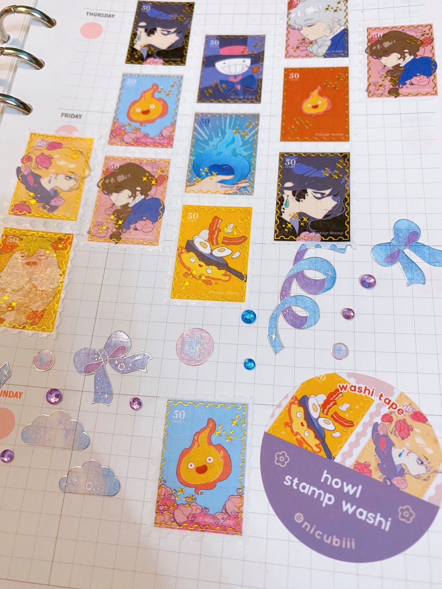 Howl's Moving Castle Stamp Washi Tape