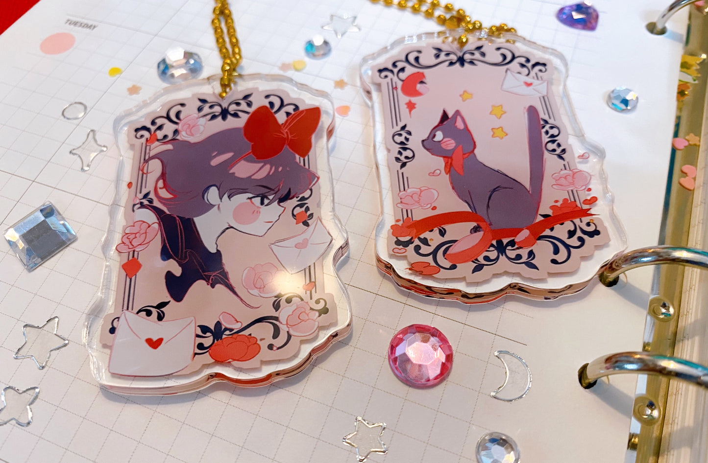 Kiki Vinyl Sticker Sheet & Acrylic Charms