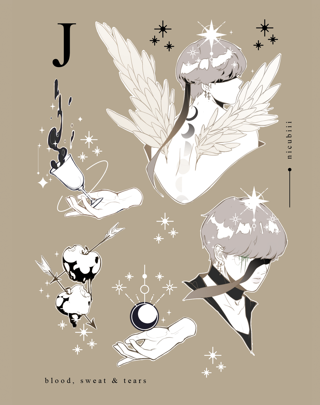 [Pre-order] V & Jimin Wings Vinyl Sticker Sheet