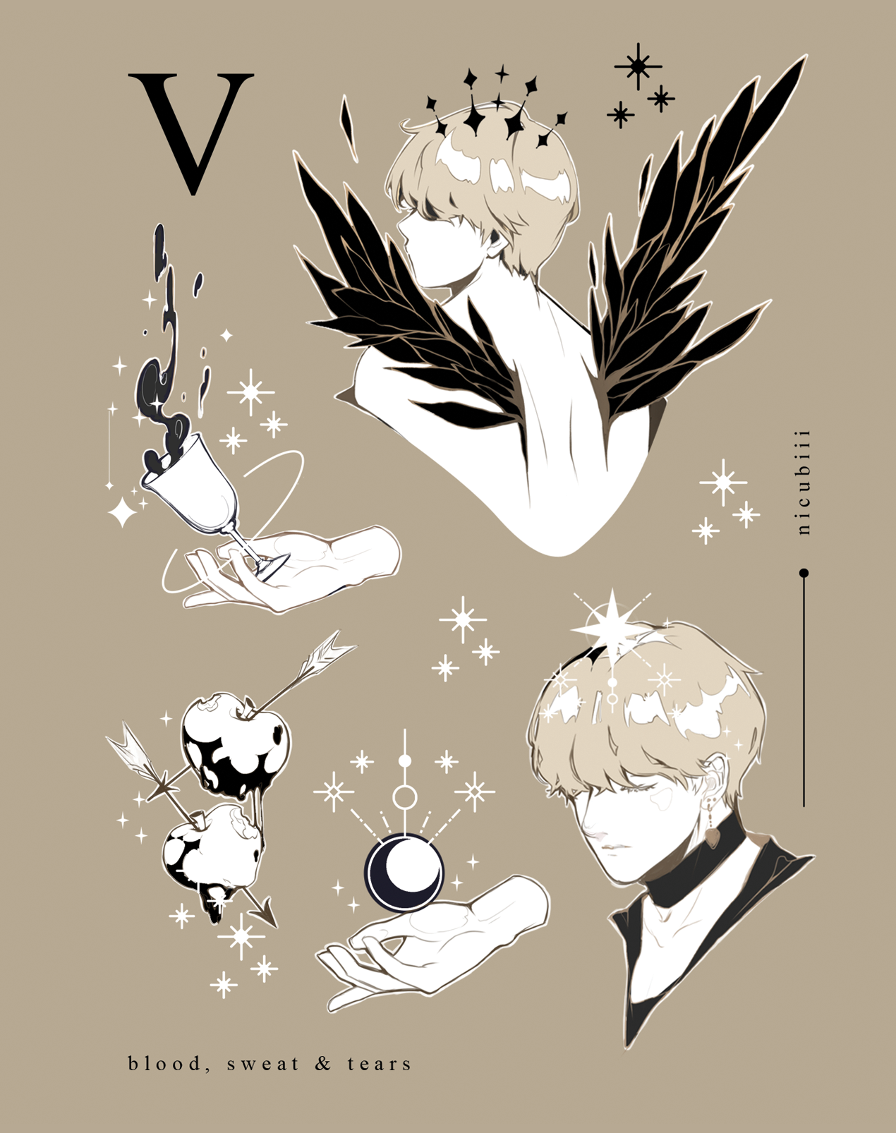 [Pre-order] V & Jimin Wings Vinyl Sticker Sheet