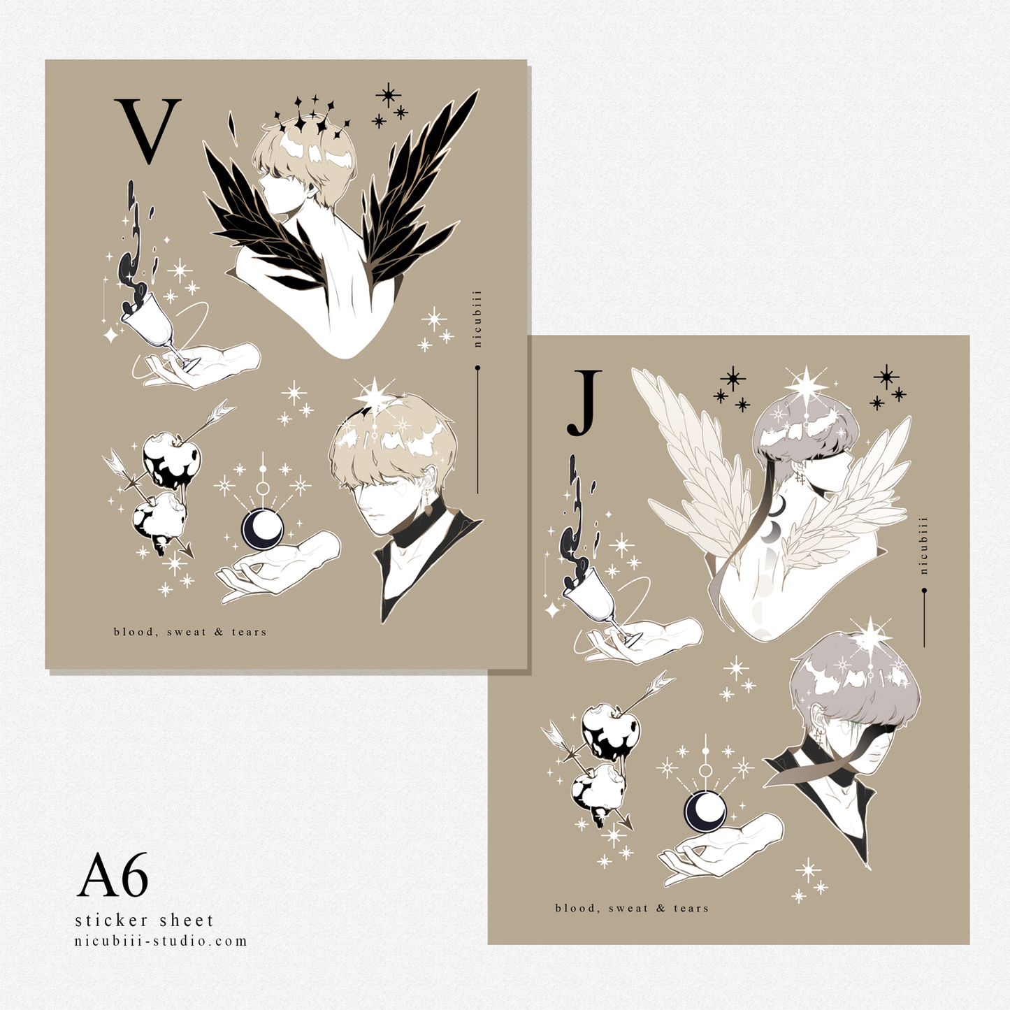 [Pre-order] V & Jimin Wings Vinyl Sticker Sheet